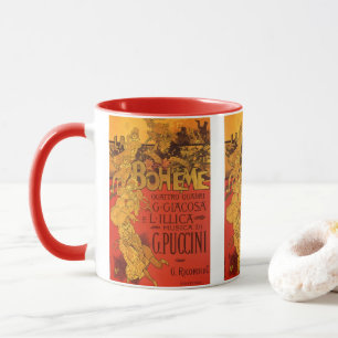 Mug Musique vintage Art Nouveau, opéra La Bohème, 1896