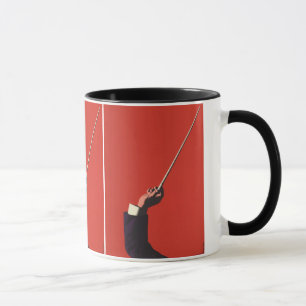 Mug Musique vintage, main du chef tenant un baton