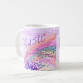 Mug Musique violet de feuille de couleur (Devant gauche)