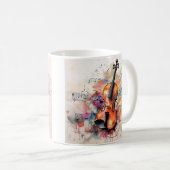 Mug Musique violon à éclaboussure d'aquarelle (Devant droit)