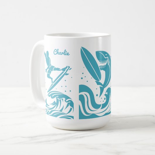 Mug Musiques de surfeurs de noms personnalisés (Devant gauche)