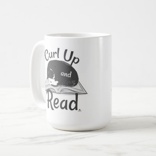 Mug Must Curl Up Read Cat Lover Reading Design (Devant gauche)