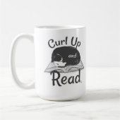 Mug Must Curl Up Read Cat Lover Reading Design (Gauche)
