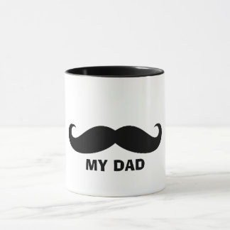 Mug Mustache classique - Noir & Blanc Design papa