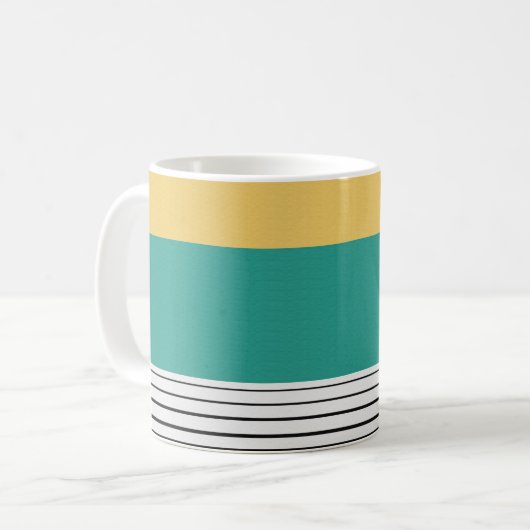 Mug Mustard et motif turquoise (Devant gauche)