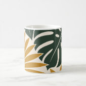 Mug Mustard Green Tropical Leaf Silhouette (Centre)