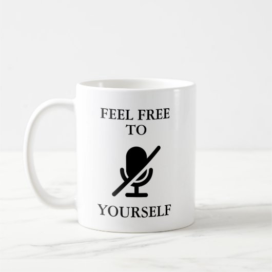 Mug "Mute Yourself" Drôle Citation Vidéo Appeler le tr (Gauche)