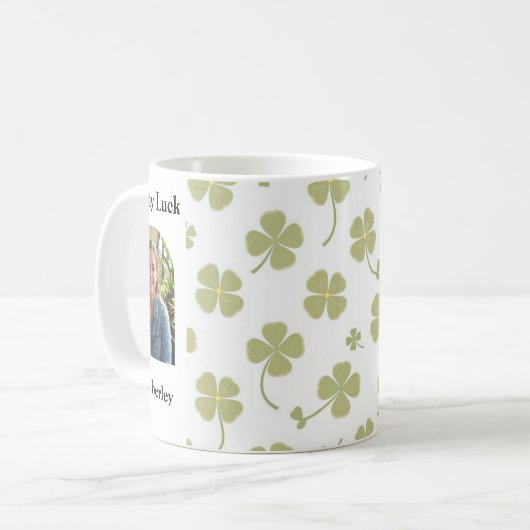 Mug Muted Sage Green Lucky Charm Personalized (Devant gauche)