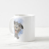 Mug Mutt à la grimace heureuse – Dessin animé de chien (Devant gauche)