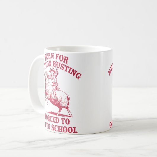 Mug Mutton Busting School Quote Sheep Riding Rodeo (Devant gauche)