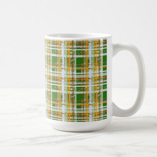 Mug MVB Automne Plaid Vert/Orange/Jaune Design (Droite)
