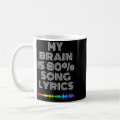 Mug My Brain Is 80% Song Lyrics Funny Music Lover  (Gauche)
