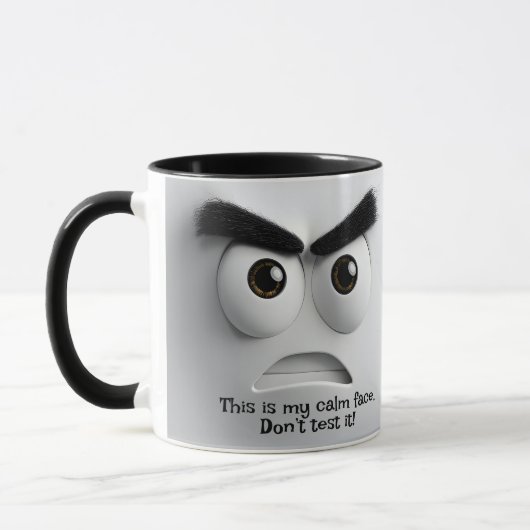 Mug My Calm Face! Add Name Message, Expressive Face (Gauche)