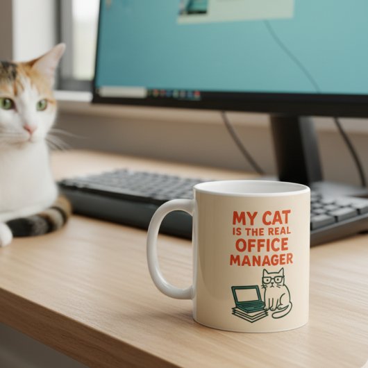 Mug My Cat Real Office Manager – Funny Work From home