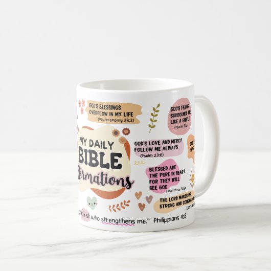 Mug My Daily Bible Affirmations Boho Version (Devant droit)