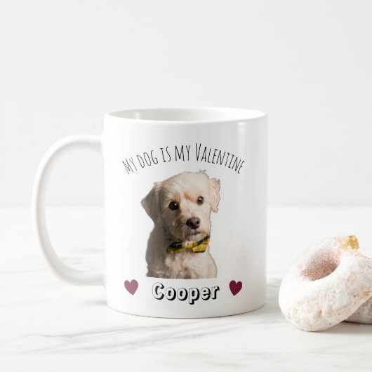 Mug My Dog Is My Valentine – Personalized Pet  (Avec donut)