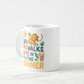 Mug My Dog Walks Me in the Summer - Funny Dog Lover (Devant gauche)