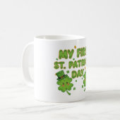 Mug My First St. Patrick's Day | Cute Kawaii Shamrock  (Devant gauche)