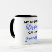 Mug My Greatest Blessings Call Me Grandpa black (Devant gauche)