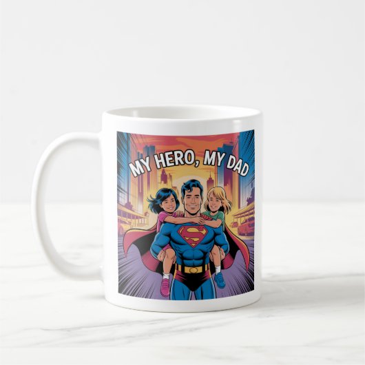 Mug My Hero - Superdad Comic Style Art (Gauche)