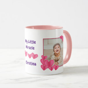 Mug My Little Miracle with Hearts Photos et nom Coff