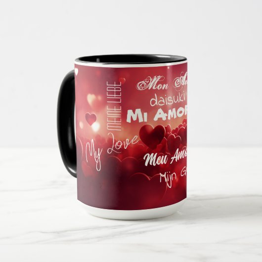 Mug "My Love" en différentes langues (Devant gauche)