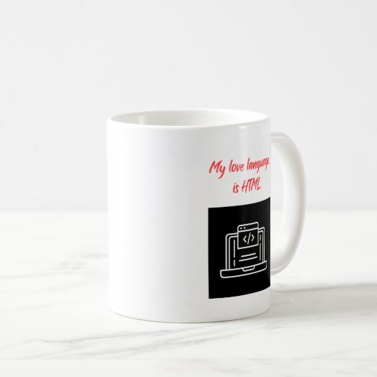 Mug My Love Language est HTML (Devant droit)