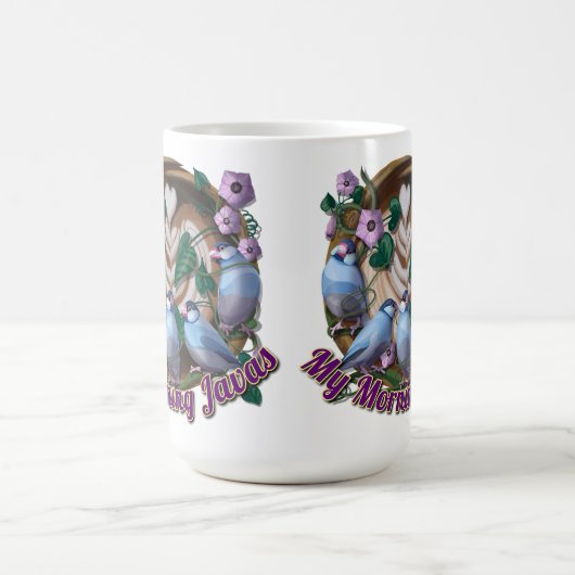 Mug My morning JAVA with Java sparrows (Centre)