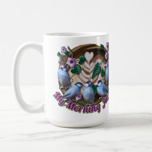 Mug My morning JAVA with Java sparrows (Gauche)