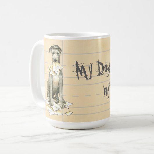Mug My Scottish Deerhound mangez mes devoirs (Devant gauche)