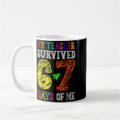 Mug My Teacher Survived 67 Days Of Me Funny Students T (Gauche)