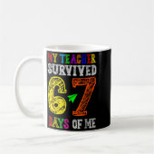 Mug My Teacher Survived 67 Days Of Me Funny Students T (Gauche)