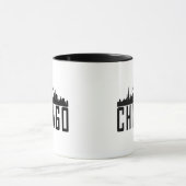 Mug My Town Chicago City Skyline Old Stripe Silhouette (Centre)