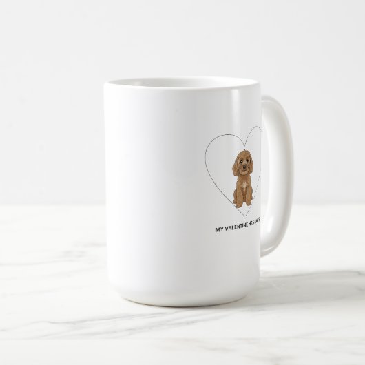Mug My Valentine Has Paws Cockapoo Dog Lover (Devant droit)