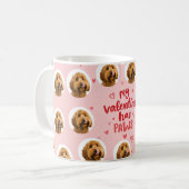 Mug My Valentine Has Paws Personalized Dog Photo (Devant gauche)