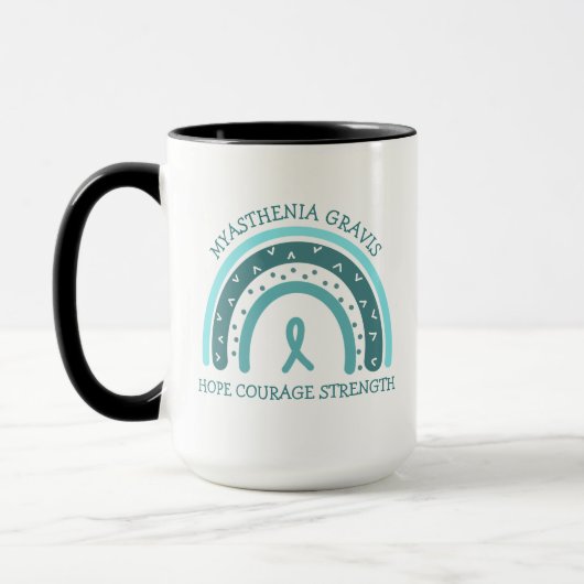 Mug Myasthenia Gravis Warrier Arc-en-ciel et ruban (Gauche)