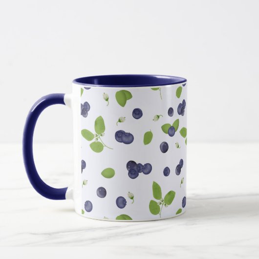 Mug Myrtilles Fleurs de Myrtille Feuillage (Gauche)