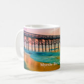 Mug Myrtle Beach, Sunset en Caroline du Sud au quai (Devant gauche)