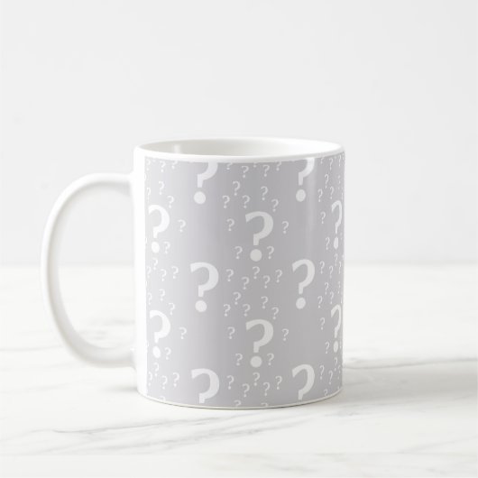 Mug Mystère point de question énigme puzzle gris clair (Gauche)