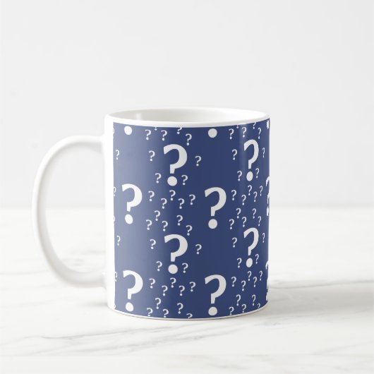 Mug Mystère question marque énigme puzzle bleu (Gauche)