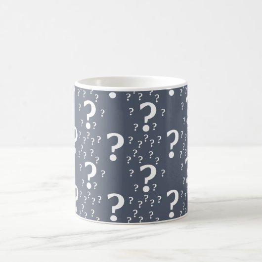 Mug Mystère question marque énigme puzzle bleu-gris (Centre)