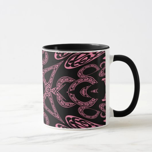 Mug Mystère rose monogramme gothique K (Droite)