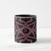 Mug Mystère rose monogramme gothique K (Centre)