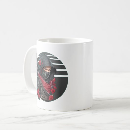 Mug Mystérieux guerrier de Ninja avec épée et écaille  (Devant gauche)