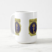Mug Mystic Golden Key & Bloom: Elegant Logo Design (Devant gauche)