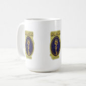 Mug Mystic Golden Key & Bloom: Elegant Logo Design Cof (Devant gauche)