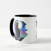 Mug Mystic Howling Wolf Silhouette deux tons muet (Devant gauche)