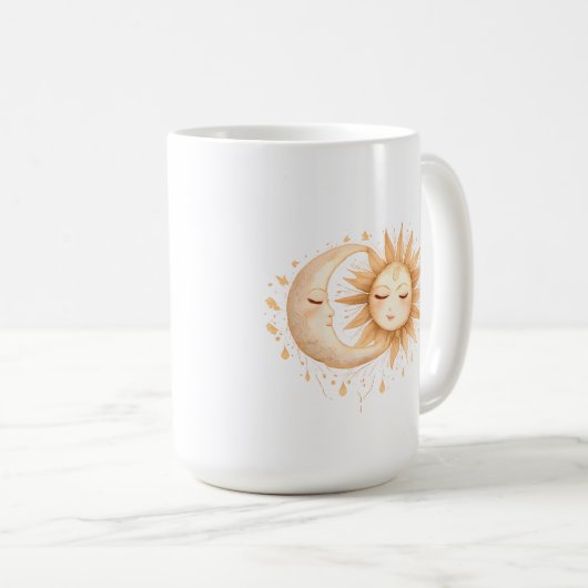 Mug Mystic Moon and Sun Celestial Boho Style (Devant droit)