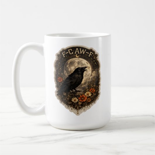 Mug Mystic Raven Under Moon Dark Celestial Aesthetic (Gauche)