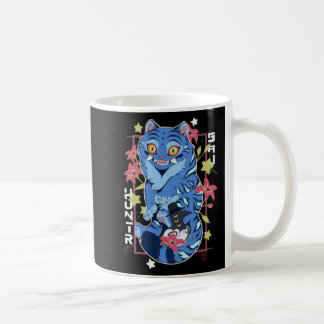 Mug Mystical Blue Tiger Japanese Folk Art Style